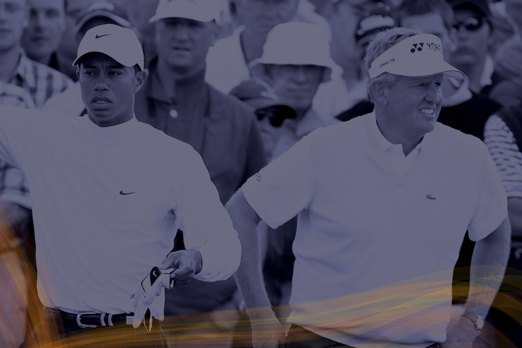 Tiger Woods and Colin Montgomerie at The Open in 2005